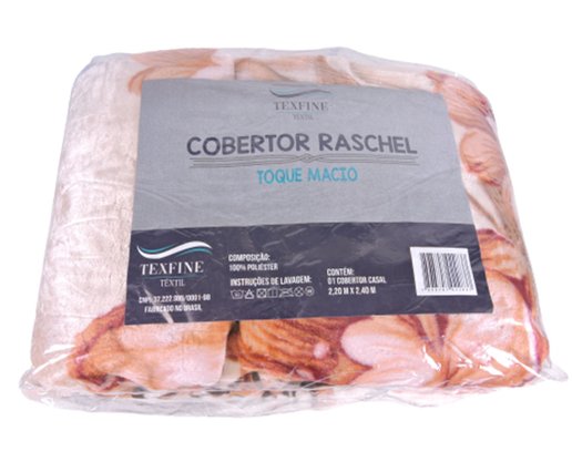 Cobertor Casal Raschel 2,20m x 2,40m Texfine Marrom e Bege