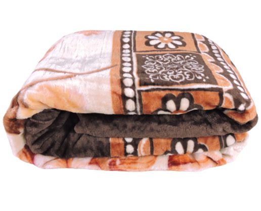 Cobertor Casal Raschel 2,20m x 2,40m Texfine Marrom e Bege