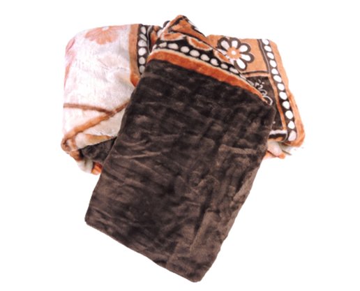 Cobertor Casal Raschel 2,20m x 2,40m Texfine Marrom e Bege