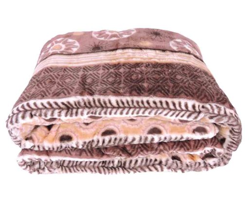 Cobertor Casal Raschel 2,20m x 2,40m Texfine Marrom e Creme