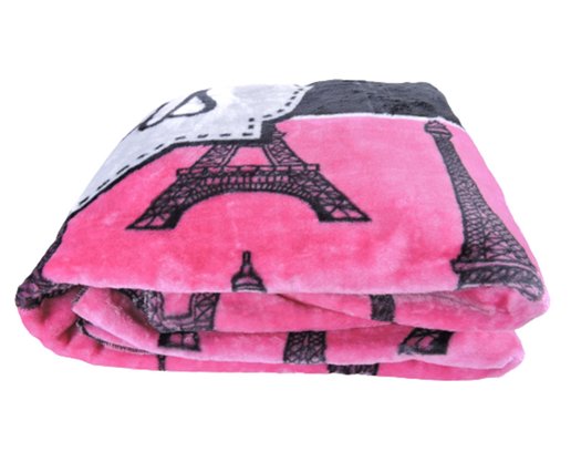 Cobertor Casal Raschel 2,20m x 2,40m Texfine Pink e Preto