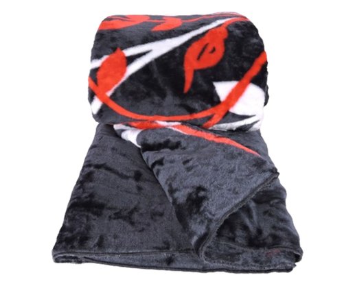 Cobertor Casal Raschel 2,20m x 2,40m Texfine Preto e Vermelho