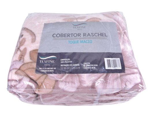 Cobertor Casal Raschel 2,20m x 2,40m Texfine Rosé