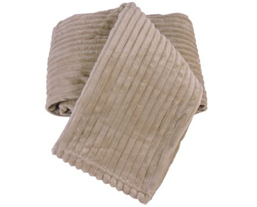 Cobertor De Casal Canelado 100% Poliéster 1,80m X 2,20m  Luster Corttex Bege