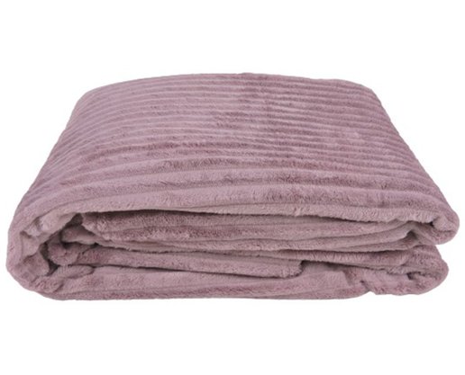 Cobertor De Casal Canelado 100% Poliéster 1,80m X 2,20m  Luster Corttex Rosé