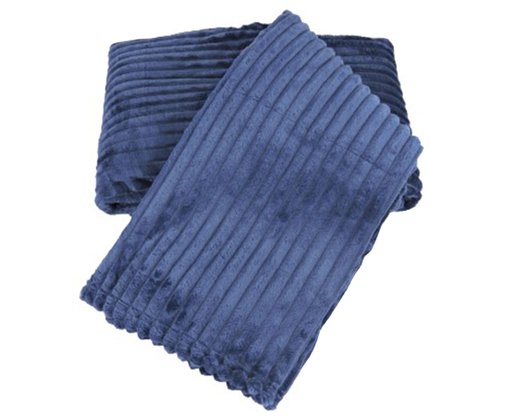 Cobertor De Solteiro Canelado 100% Poliéster 1,50m X 2,00m  Luster Corttex Azul