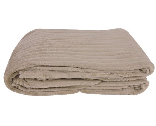 Cobertor De Solteiro Canelado 100% Poliéster 1,50m X 2,00m  Luster Corttex Bege