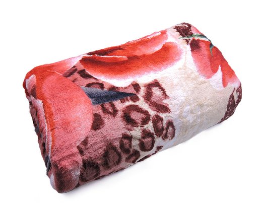 Cobertor Casal Estampado 1,90x2,20 DS Vermelho e Creme