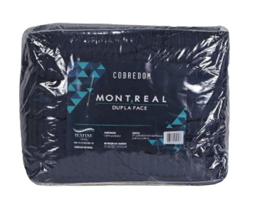 Cobredom Casal 220X240 Sherpa Dupla Face Canelado Texfine Marinho