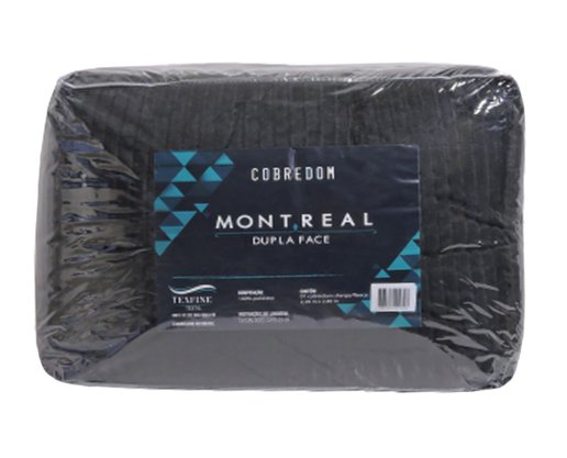 Cobredom Casal 220X240 Sherpa Dupla Face Canelado Texfine Preto