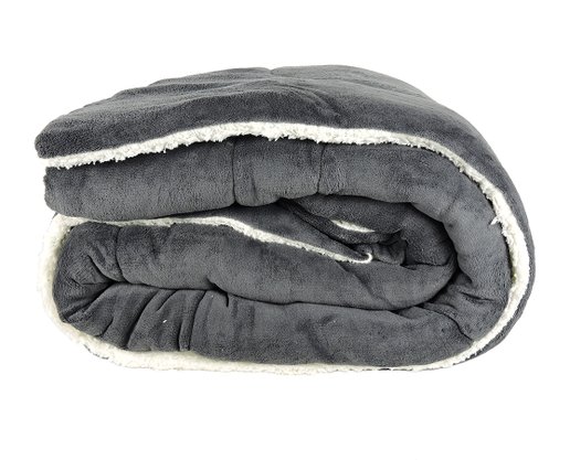 Cobredom Casal 220X240 Sherpa Dupla Face Texfine Cinza