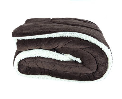 Cobredom Casal 220X240 Sherpa Dupla Face Texfine Marrom