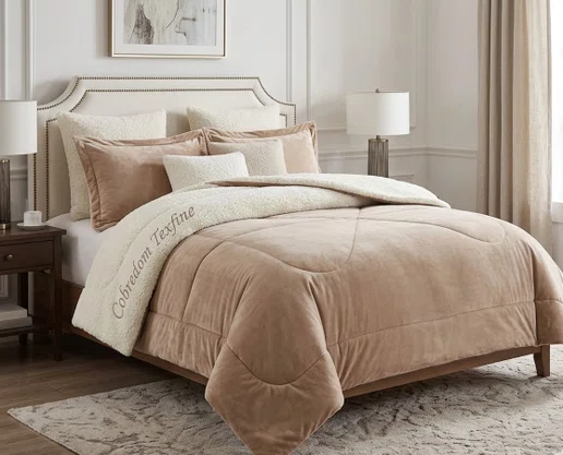 Cobredom Casal 220X240 Sherpa Dupla Face Texfine Rose