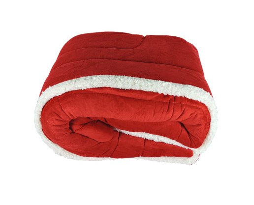 Cobredom Casal 220X240 Sherpa Dupla Face Texfine Vermelho