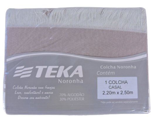 Colcha De Casal Com Franjas 2,20m X 2,50m Liso Noronha Teka Marrom Claro
