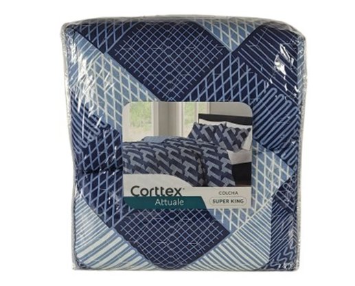 Colcha King 03 Peças 2,80X3,00 Attuale Corttex Marinho