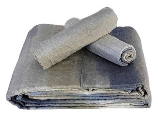 Colcha Boutis Queen 03 Peças 2,40X2,60 Attuale Corttex Cinza Claro