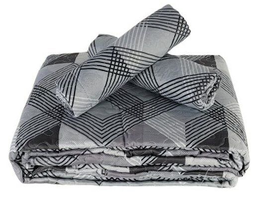 Colcha Boutis Queen 03 Peças 2,40X2,60 Attuale Corttex Grafite