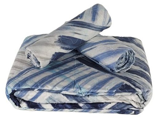 Colcha Boutis Queen 03 Peças 2,40X2,60 Attuale Corttex Marinho