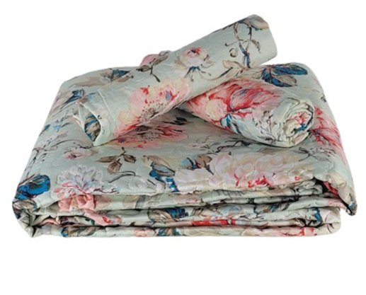 Colcha Boutis Queen 03 Peças 2,40X2,60 Attuale Corttex Verde Água