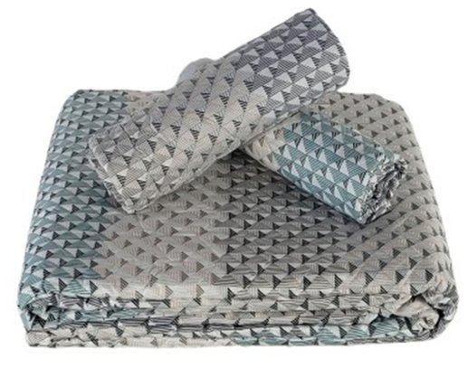 Colcha Boutis Queen 03 Peças 2,40X2,60 Attuale Corttex Verde e Preto