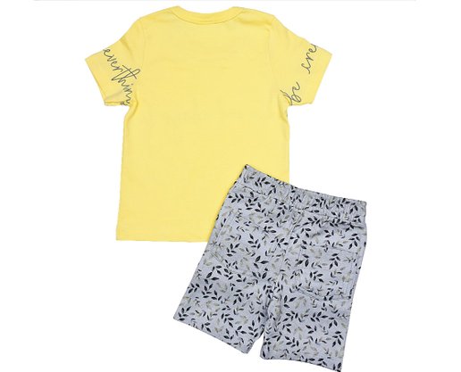 Conjunto Masculino Infantil 1-3 1000074122 Carinhoso Amarelo e Mescla