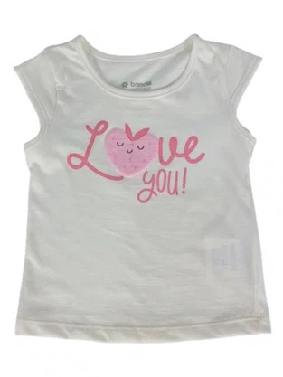 Conjunto Blusa e Shorts Feminino Bebê 26848 Brandili Off White e Rosa