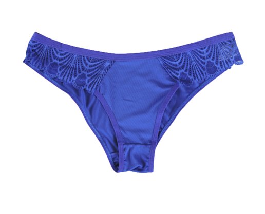 Conjunto Calcinha E Sutiã Detalhe Renda 2201106 Glamour Azul Royal