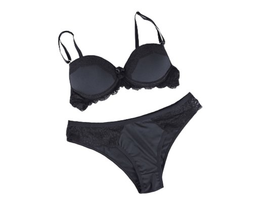 Conjunto Calcinha E Sutiã Detalhe Renda 2201106 Glamour Preto