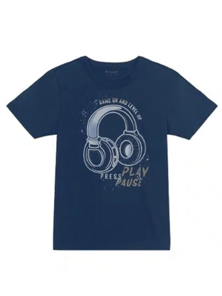 Conjunto Camiseta e Bermuda Game Masculino Infantil 4/10  26688 Brandili Marinho e Azul