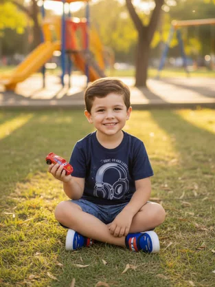 Conjunto Camiseta e Bermuda Game Masculino Infantil 4/10  26688 Brandili Marinho e Azul