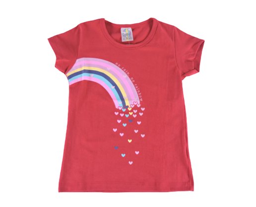 Conjunto Curto Feminino Juvenil Estampado 710 Yupy Kids Bordô E Marinho