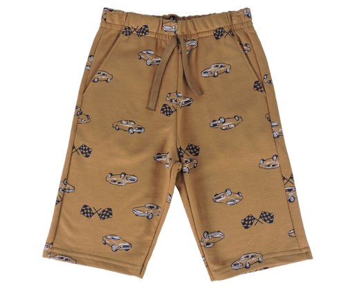 Conjunto Curto Masculino Infantil Camiseta E Bermuda Com Detalhe Bordado 35192 Brandili Chumbo E Caramelo