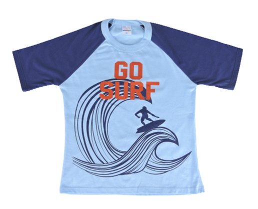 Conjunto Curto Masculino Infantil Com Estampa Go Surf  729 Tacadu Azul