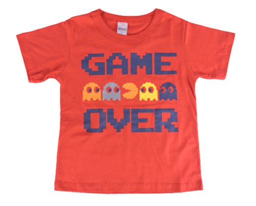 Conjunto Curto Masculino Infantil  Estampa Game Over 727 Tacadu Vermelho E Azul