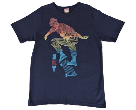 Conjunto Curto Masculino Juvenil Camiseta E Bermuda Com Estampa Skatista 35298 Brandili Marinho E Caramelo