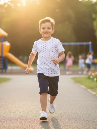 Conjunto De Camiseta e Bermuda  Masculino Infantil 4-8  10312720 Marisol Branco e Marinho