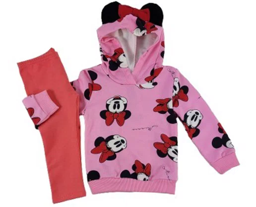 Conjunto De Moletom Feminino Infantil 1/3 Minnie 56113 Brandili Rosa