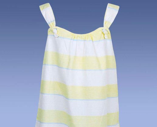 Conjunto Feminino Infantil 4-8 Blusa de Alça Listrada e Calça 1000047677 Carinhoso Amarelo e Branco