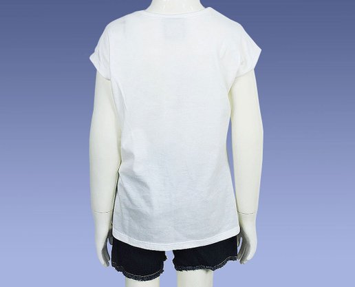 Conjunto Infantil Feminino 4-8 Blusa Manga Curta e Shorts Jeans 10303183 Marisol Branco e Jeans
