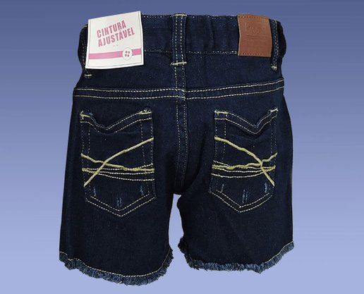 Conjunto Infantil Feminino 4-8 Blusa Manga Curta e Shorts Jeans 10303183 Marisol Branco e Jeans