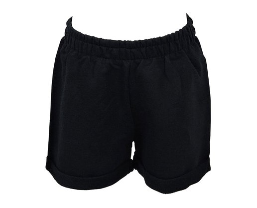 Conjunto Feminino Infantil Manga Curta Blusa-Short Tamanho 4-8 109865 Kyly Branco e Preto