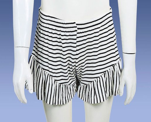 Conjunto Infantil Feminino 4-8 Blusa Regata e Shorts Listrado 10312808 Marisol Preto e Branco