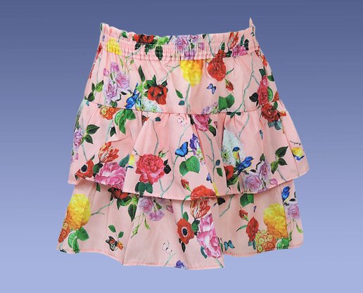 Conjunto Infantil Feminino Menina 4-8 Body Manga Curta e Saia Estampa Floral 10312920 Marisol Creme e Rosa