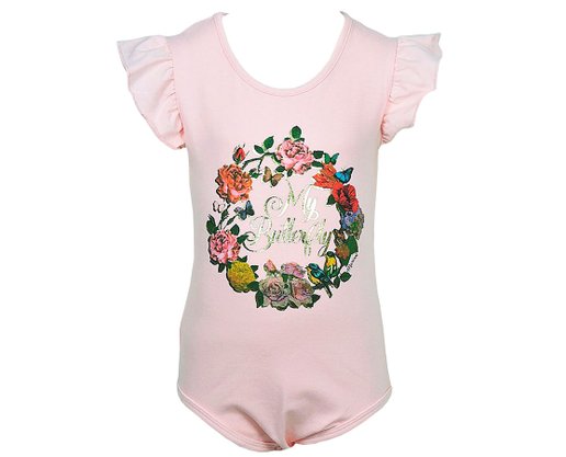 Conjunto Infantil Feminino Menina 4-8 Body manga curta e Saia Estampa Floral 10312920 Marisol Rosa e Verde