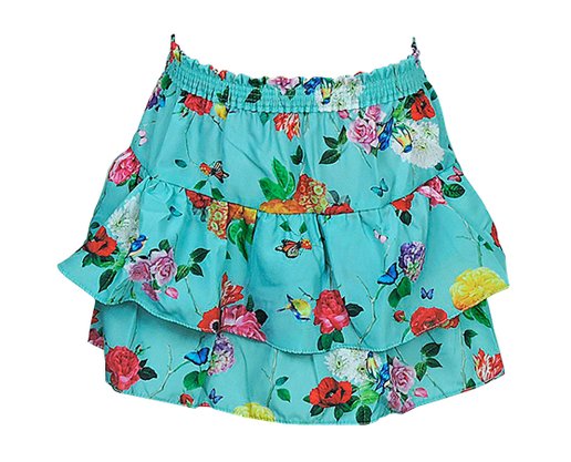 Conjunto Infantil Feminino Menina 4-8 Body manga curta e Saia Estampa Floral 10312920 Marisol Rosa e Verde