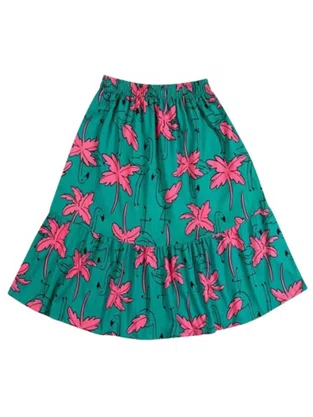 Conjunto Feminino Infantil 4/8 Flamingos 1001046 Kyly Rosa e Verde