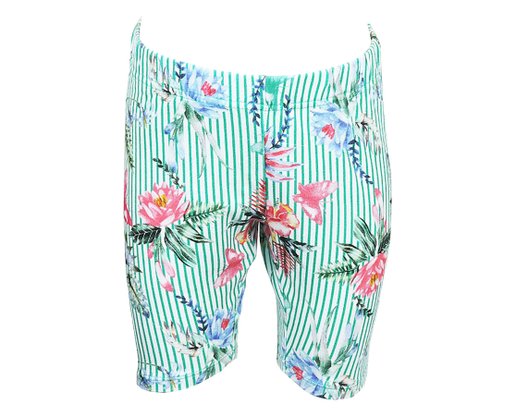 Conjunto Juvenil Feminino 10-16 Blusa Regata e Bermuda Ciclista Estampa Borboletas 10312794 Marisol Verde Água e Branco