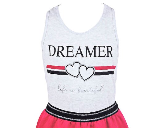 Conjunto Feminino Juvenil 10-16 109892 Kyly Cinza e Rosa