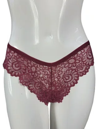 Conjunto Femino Adulto Calcinha E Sutiã Detalhe Renda 2201100 Glamour Bordo